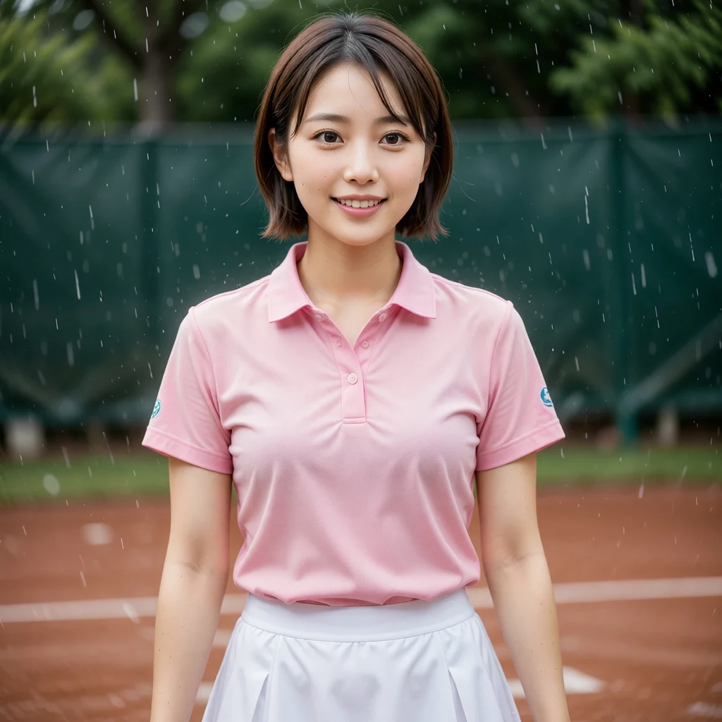 雨のテニスコート