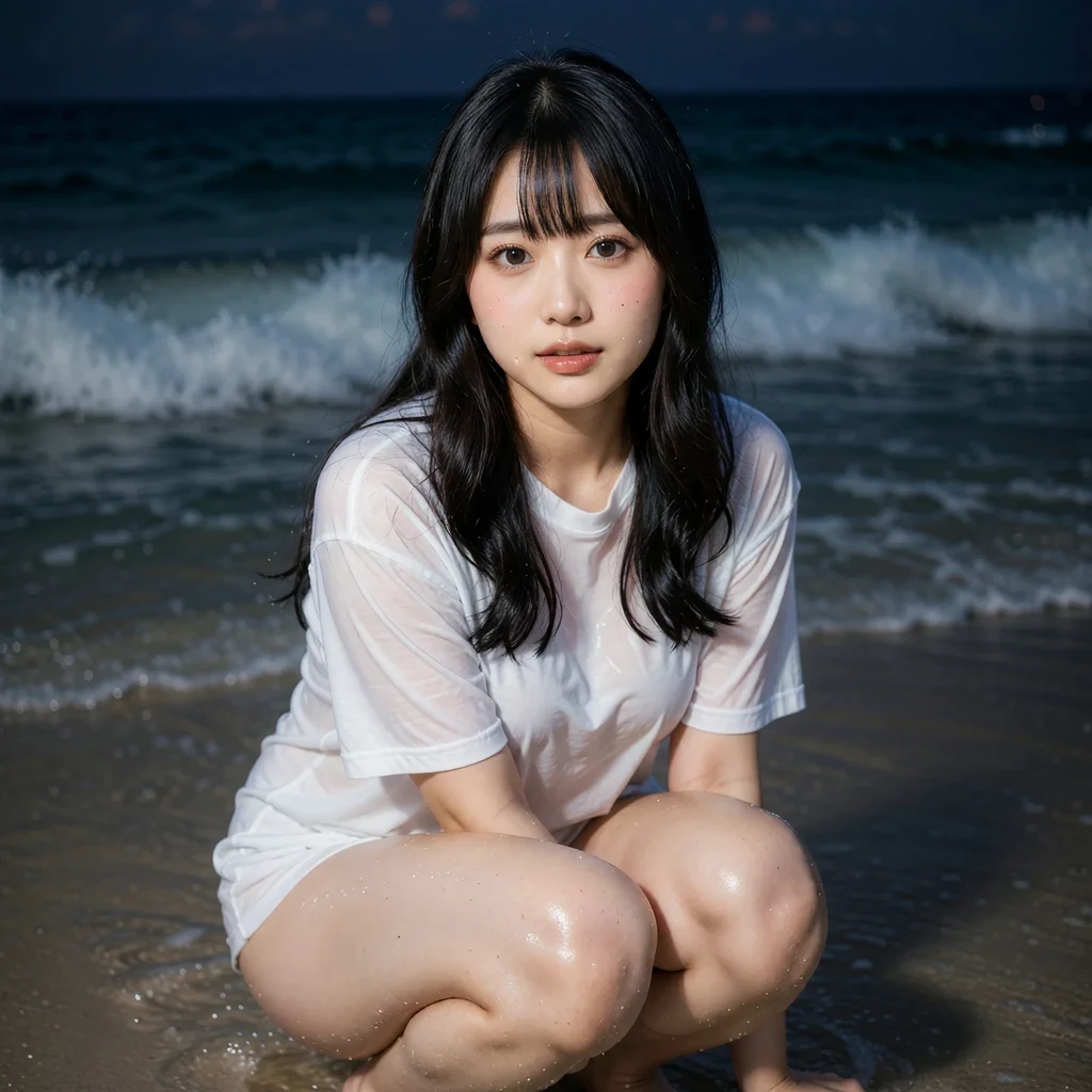 「もう我慢しなくていいですか……？」〜夜のビーチ、逃がしてくれないムチムチ後輩の独占欲